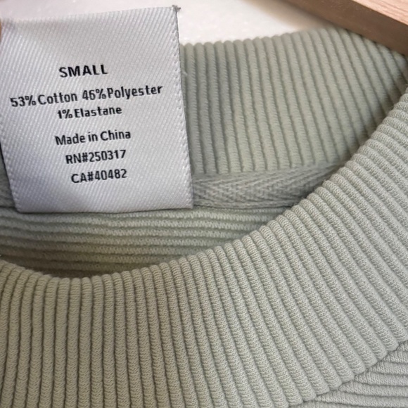 VARLEY Manning Med Lg Sweatshirt Side Zippers Crew Neck Ribbed Green Small - Picture 5 of 13